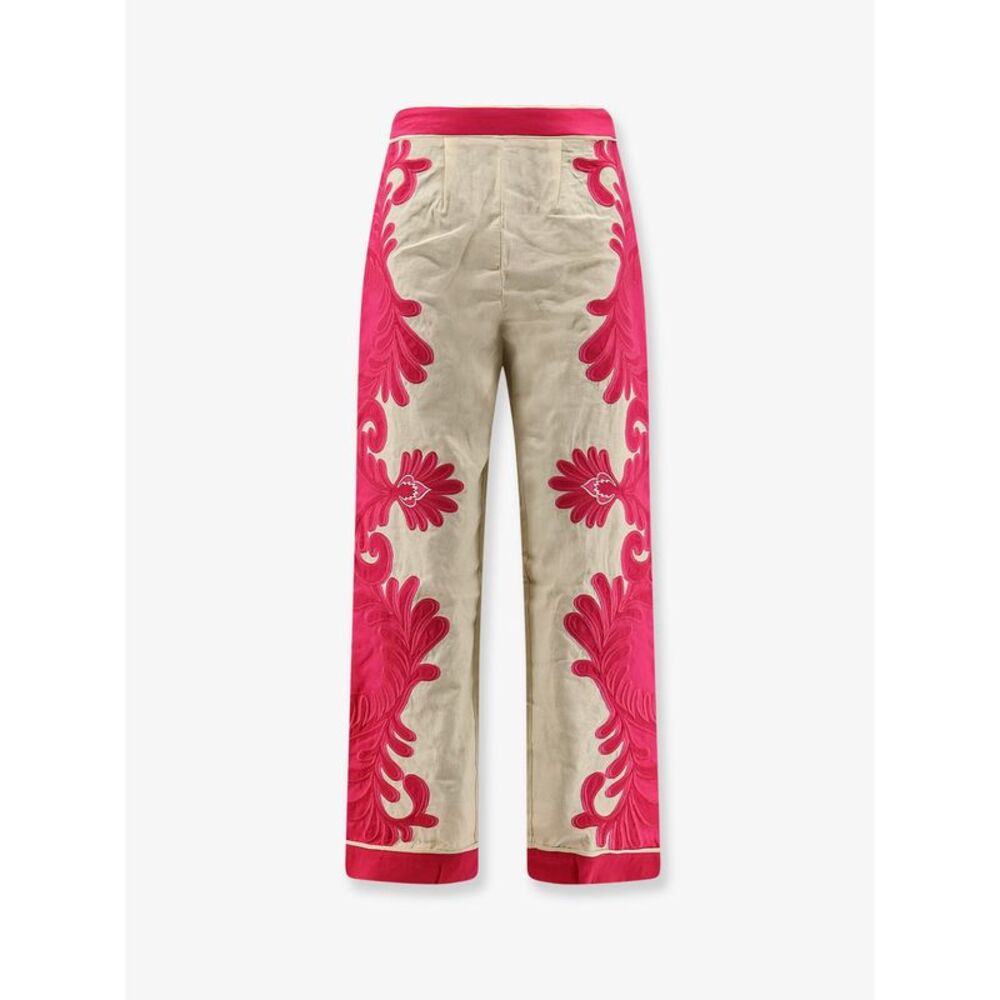Farm Rio Women Linen And Viscose Blend Trousers - Picture 1 of 5